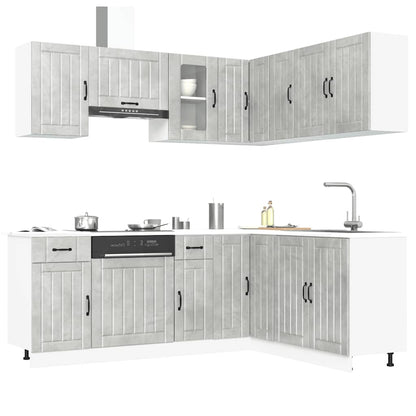 Set Mobili da Cucina 11 pz Kalmar Grigio Cemento in Truciolato