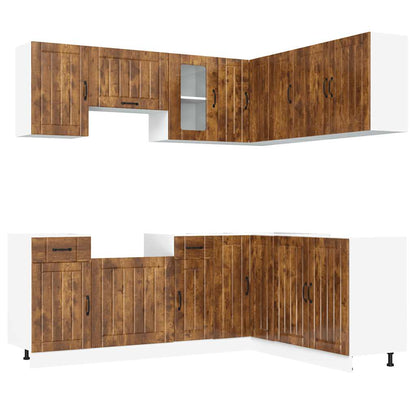 Set Mobili da Cucina 11 pz Kalmar Rovere Fumo Legno Multistrato