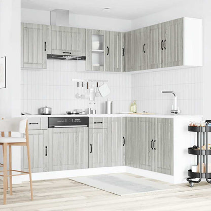 Set Mobili da Cucina 11 pz Kalmar Grigio Sonoma in Truciolato