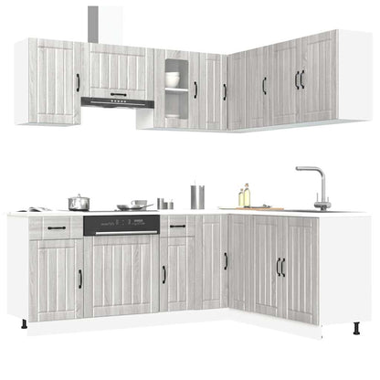 Set Mobili da Cucina 11 pz Kalmar Grigio Sonoma in Truciolato