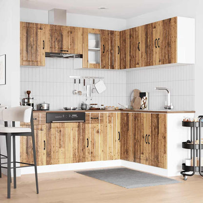 Set Mobili da Cucina 11 pz Kalmar Legno Vecchio in Truciolato