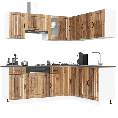 Set Mobili da Cucina 11 pz Kalmar Legno Vecchio in Truciolato