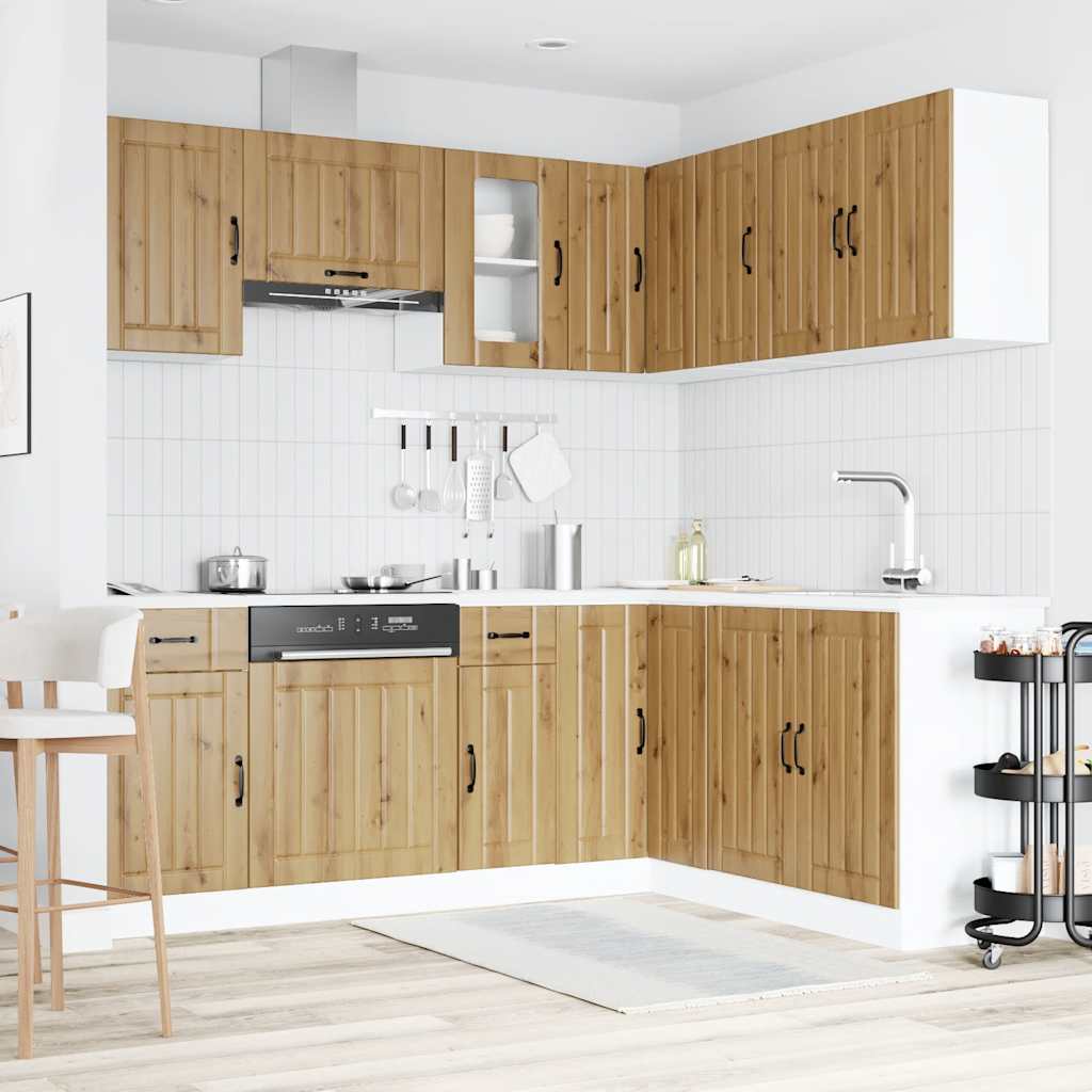 Set Mobili da Cucina 11 pz Kalmar Rovere Artigianale Truciolato