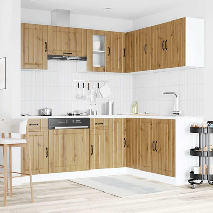 Set Mobili da Cucina 11 pz Kalmar Rovere Artigianale Truciolato