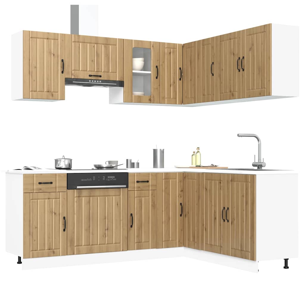 Set Mobili da Cucina 11 pz Kalmar Rovere Artigianale Truciolato