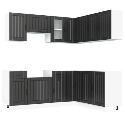 Set Mobili da Cucina 11 pz Lucca Neri Legno Multistrato