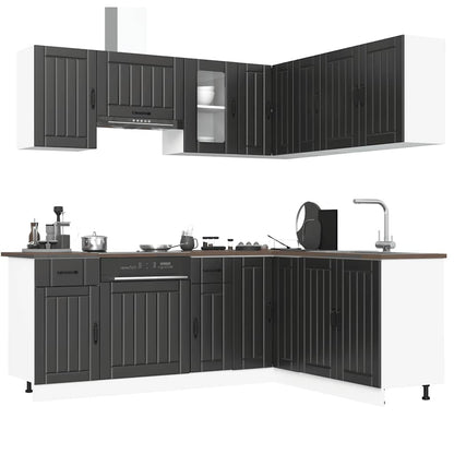 Set Mobili da Cucina 11 pz Lucca Neri Legno Multistrato