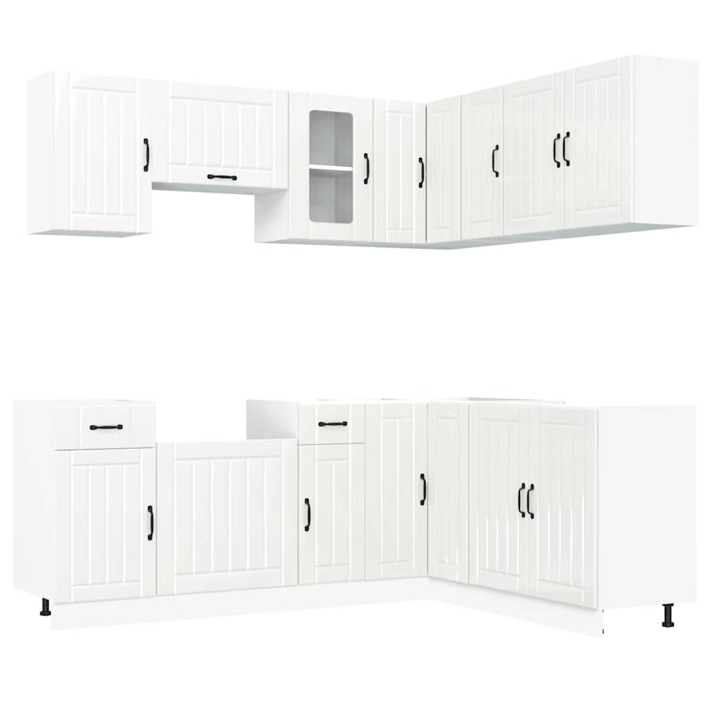 Set Mobili da Cucina 11 pz Lucca Bianchi Lucido in Truciolato