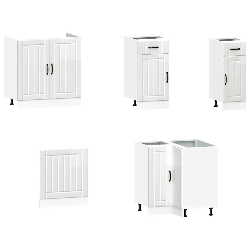 Set Mobili da Cucina 11 pz Lucca Bianchi Lucido in Truciolato