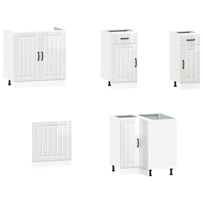 Set Mobili da Cucina 11 pz Lucca Bianchi Lucido in Truciolato