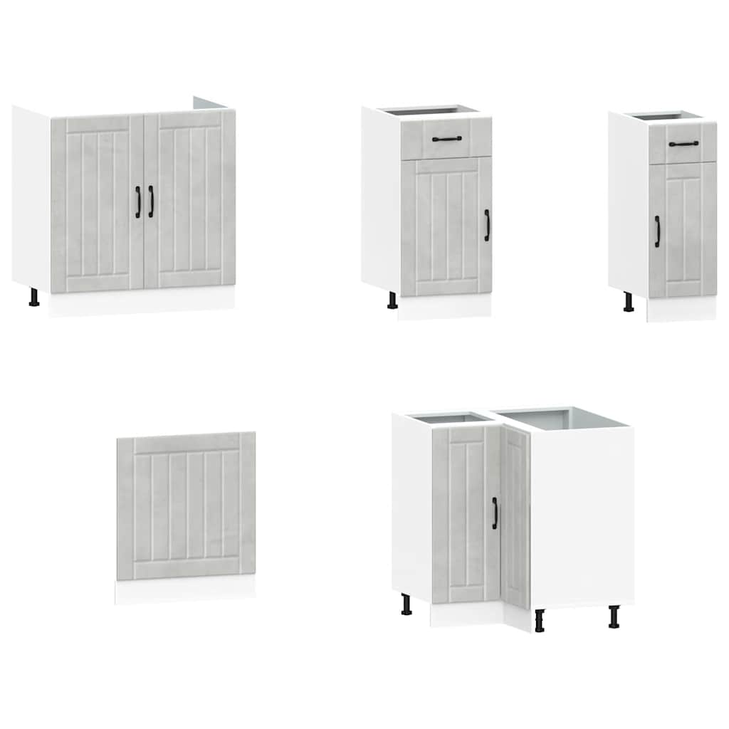 Set Mobili da Cucina 11 pz Lucca Grigio Cemento in Truciolato