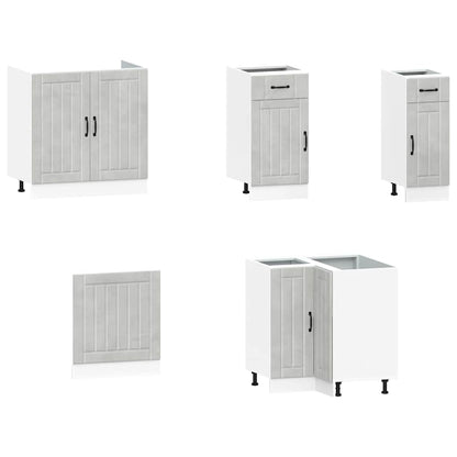 Set Mobili da Cucina 11 pz Lucca Grigio Cemento in Truciolato