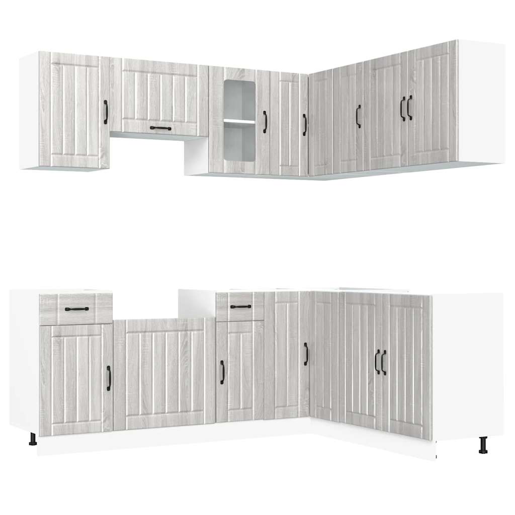 Set Mobili da Cucina 11 pz Lucca Grigio Sonoma in Truciolato
