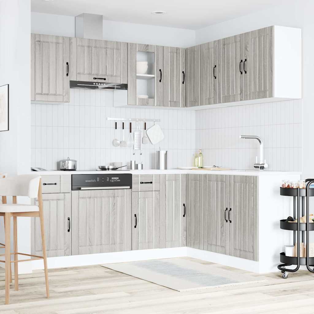 Set Mobili da Cucina 11 pz Lucca Grigio Sonoma in Truciolato