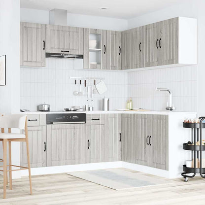 Set Mobili da Cucina 11 pz Lucca Grigio Sonoma in Truciolato