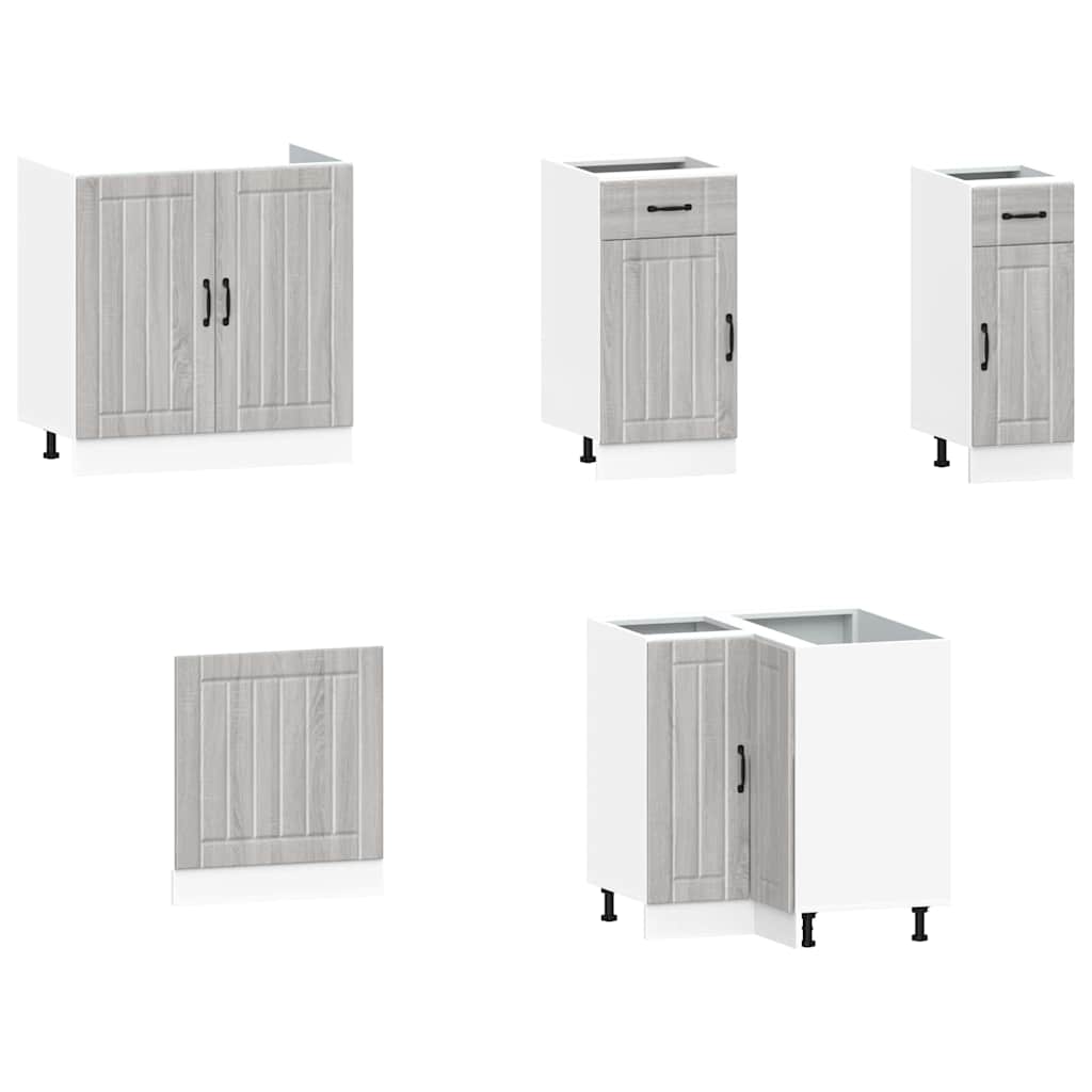 Set Mobili da Cucina 11 pz Lucca Grigio Sonoma in Truciolato