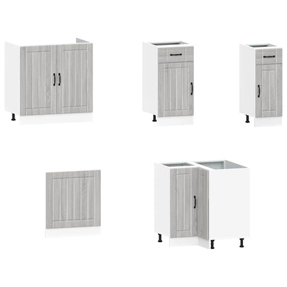 Set Mobili da Cucina 11 pz Lucca Grigio Sonoma in Truciolato