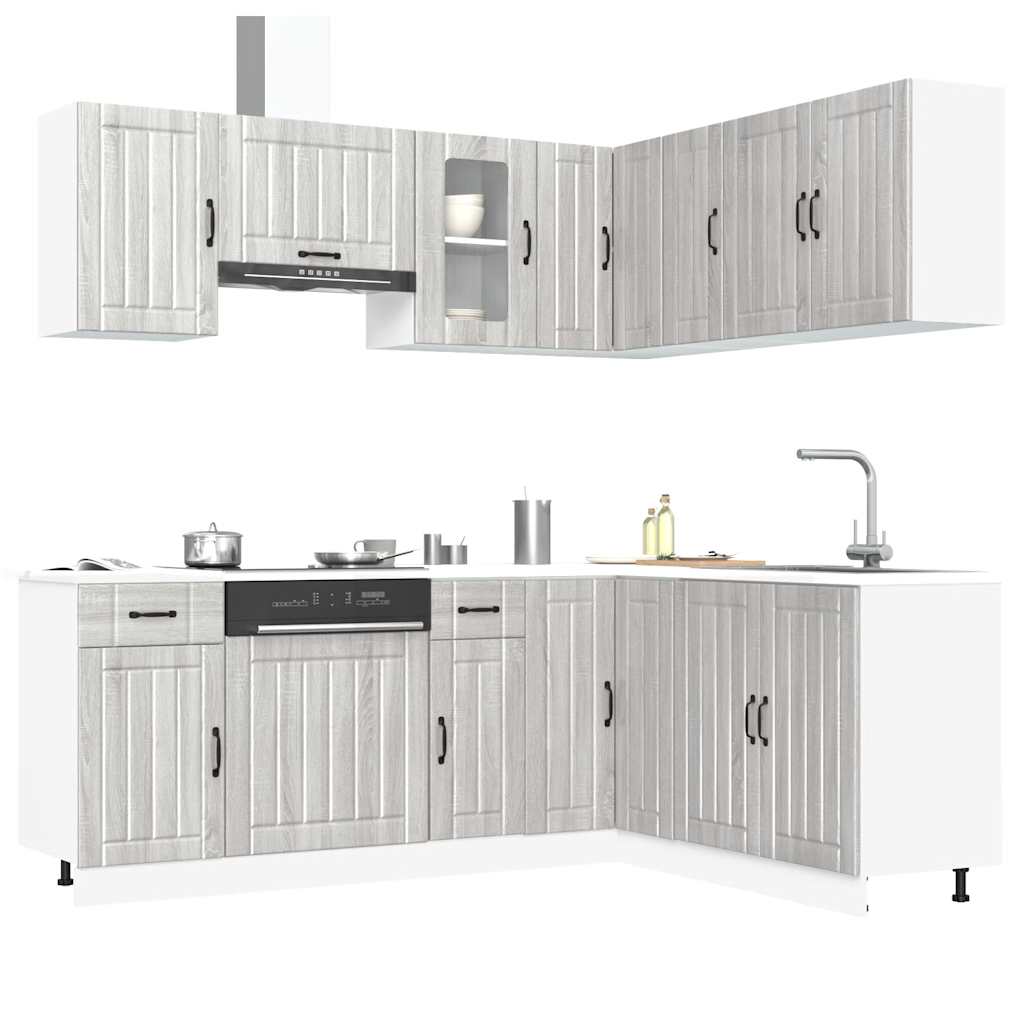 Set Mobili da Cucina 11 pz Lucca Grigio Sonoma in Truciolato
