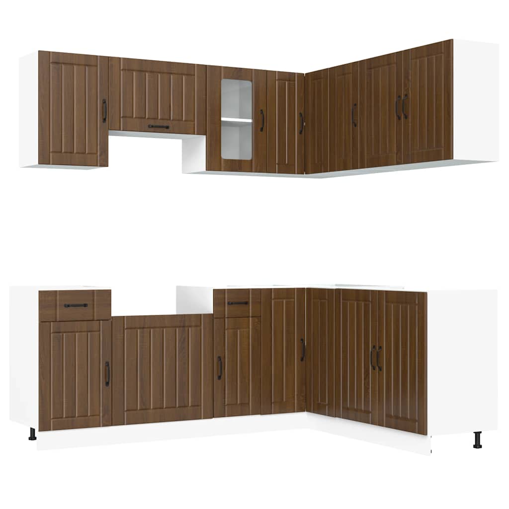 Set Mobili da Cucina 11 pz Lucca Rovere Marrone in Truciolato