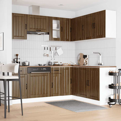 Set Mobili da Cucina 11 pz Lucca Rovere Marrone in Truciolato