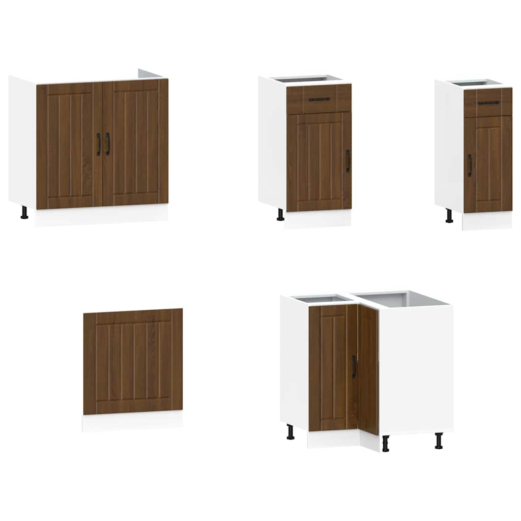 Set Mobili da Cucina 11 pz Lucca Rovere Marrone in Truciolato