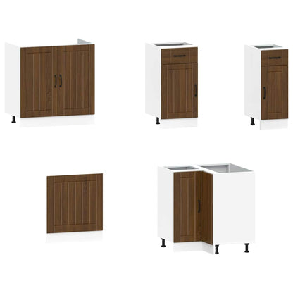 Set Mobili da Cucina 11 pz Lucca Rovere Marrone in Truciolato