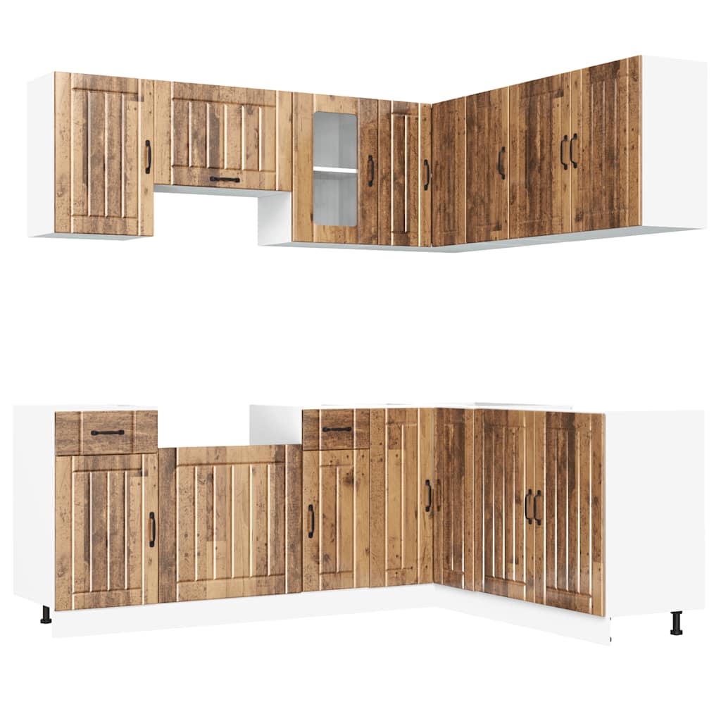 Set Mobili da Cucina 11 pz Lucca Legno Antico in Truciolato