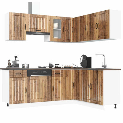 Set Mobili da Cucina 11 pz Lucca Legno Antico in Truciolato
