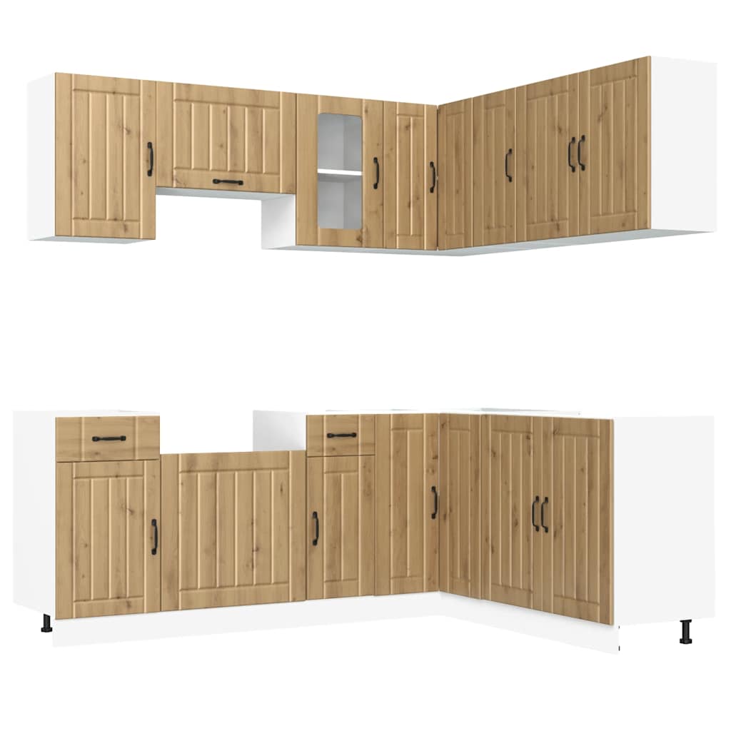 Set Mobili da Cucina 11 pz Lucca Rovere Artigianale Truciolato
