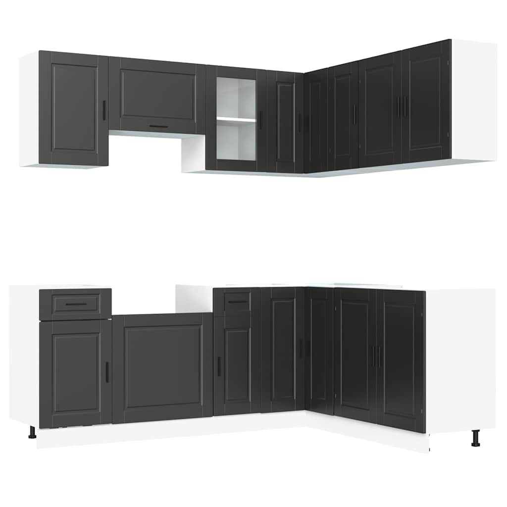 Set Mobili da Cucina 11 pz Porto Neri Legno Multistrato
