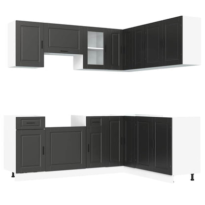 Set Mobili da Cucina 11 pz Porto Neri Legno Multistrato