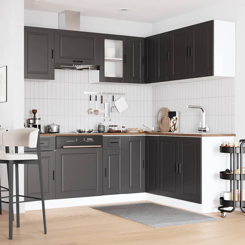 Set Mobili da Cucina 11 pz Porto Neri Legno Multistrato