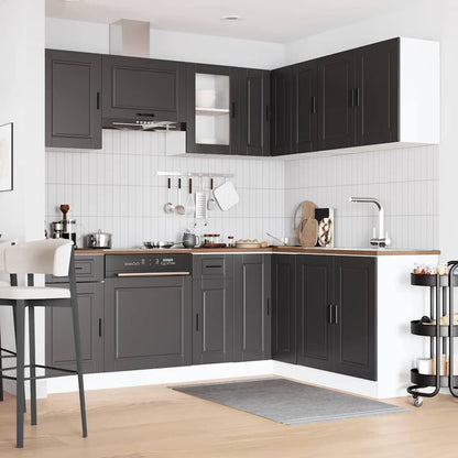 Set Mobili da Cucina 11 pz Porto Neri Legno Multistrato