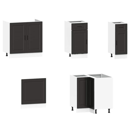 Set Mobili da Cucina 11 pz Porto Neri Legno Multistrato