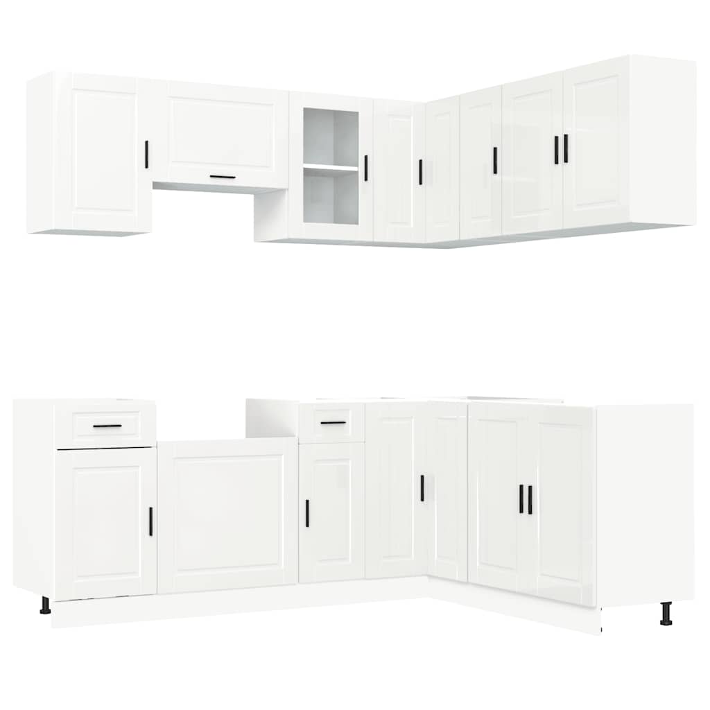 Set Mobili da Cucina 11 pz Porto Bianchi Lucido in Truciolato