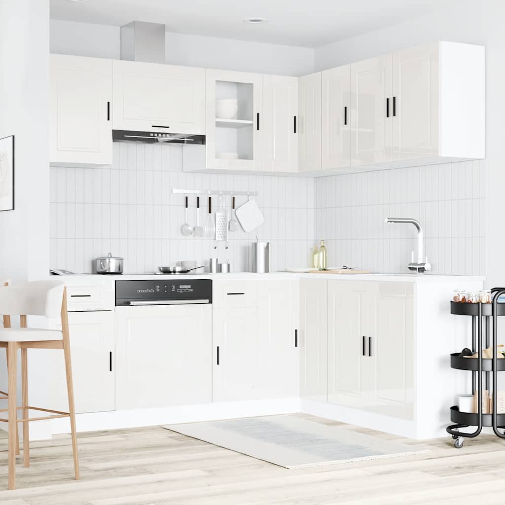 Set Mobili da Cucina 11 pz Porto Bianchi Lucido in Truciolato