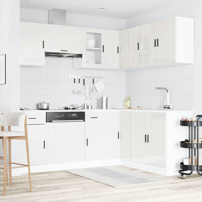 Set Mobili da Cucina 11 pz Porto Bianchi Lucido in Truciolato