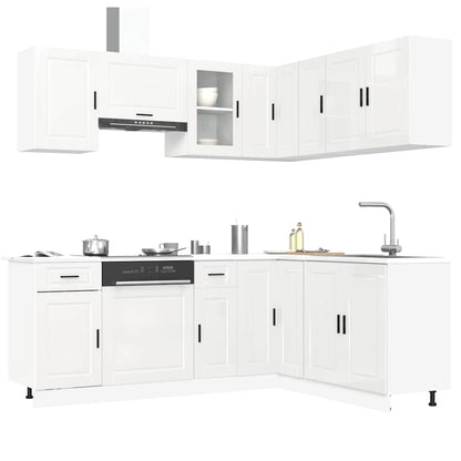Set Mobili da Cucina 11 pz Porto Bianchi Lucido in Truciolato