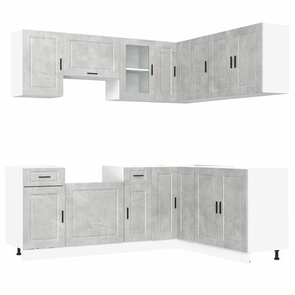 Set Mobili da Cucina 11 pz Porto Grigio Cemento in Truciolato