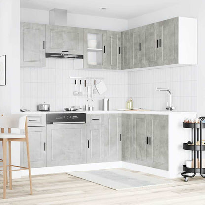 Set Mobili da Cucina 11 pz Porto Grigio Cemento in Truciolato