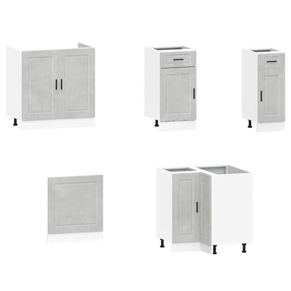 Set Mobili da Cucina 11 pz Porto Grigio Cemento in Truciolato