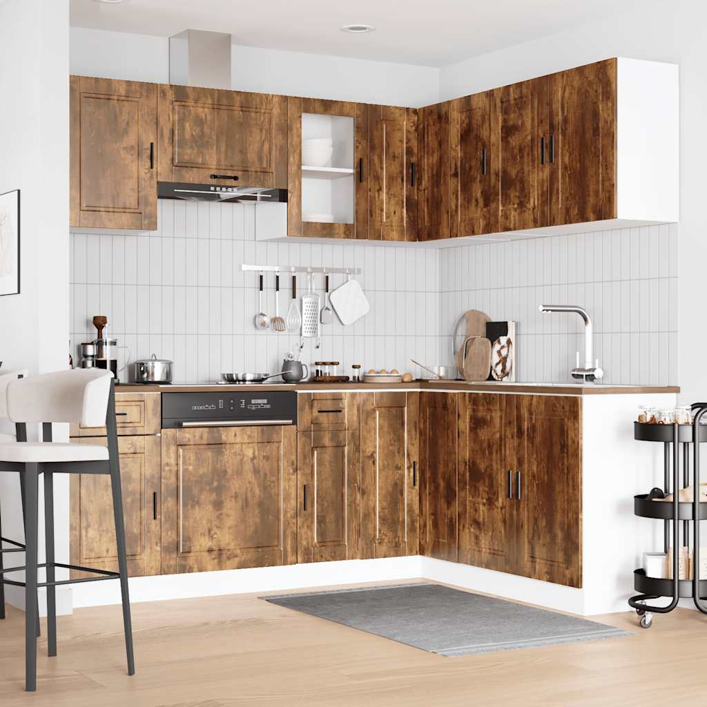 Set Mobili da Cucina 11 pz Porto Rovere Fumo in Truciolato