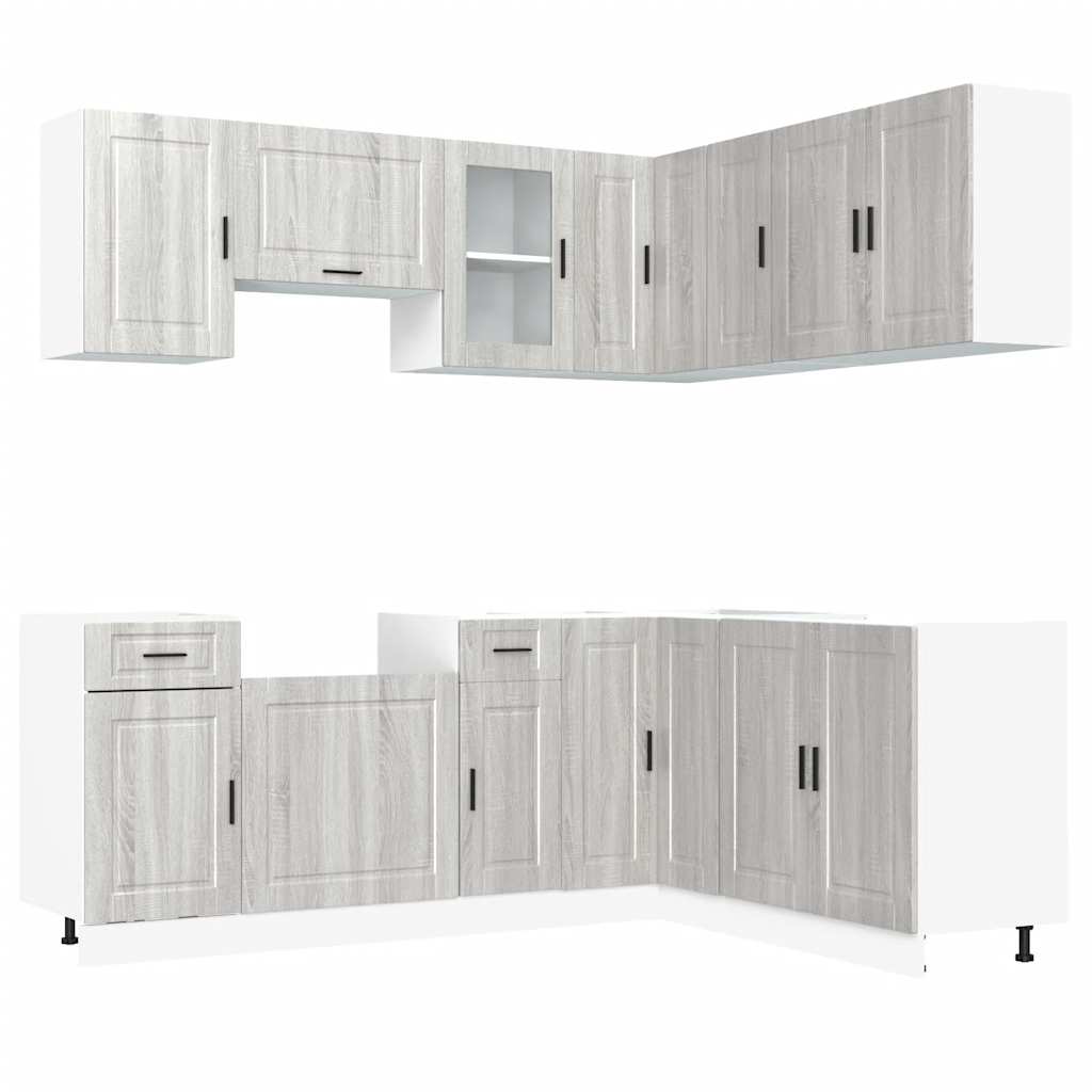 Set Mobili da Cucina 11 pz Porto Grigio Sonoma in Truciolato