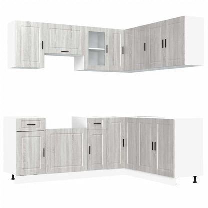 Set Mobili da Cucina 11 pz Porto Grigio Sonoma in Truciolato
