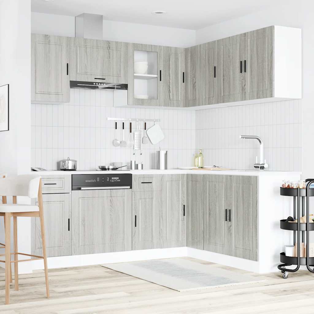 Set Mobili da Cucina 11 pz Porto Grigio Sonoma in Truciolato