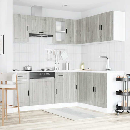 Set Mobili da Cucina 11 pz Porto Grigio Sonoma in Truciolato