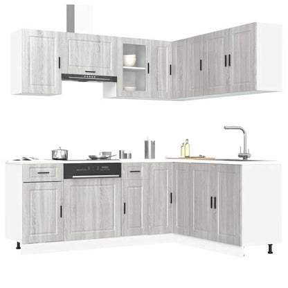 Set Mobili da Cucina 11 pz Porto Grigio Sonoma in Truciolato