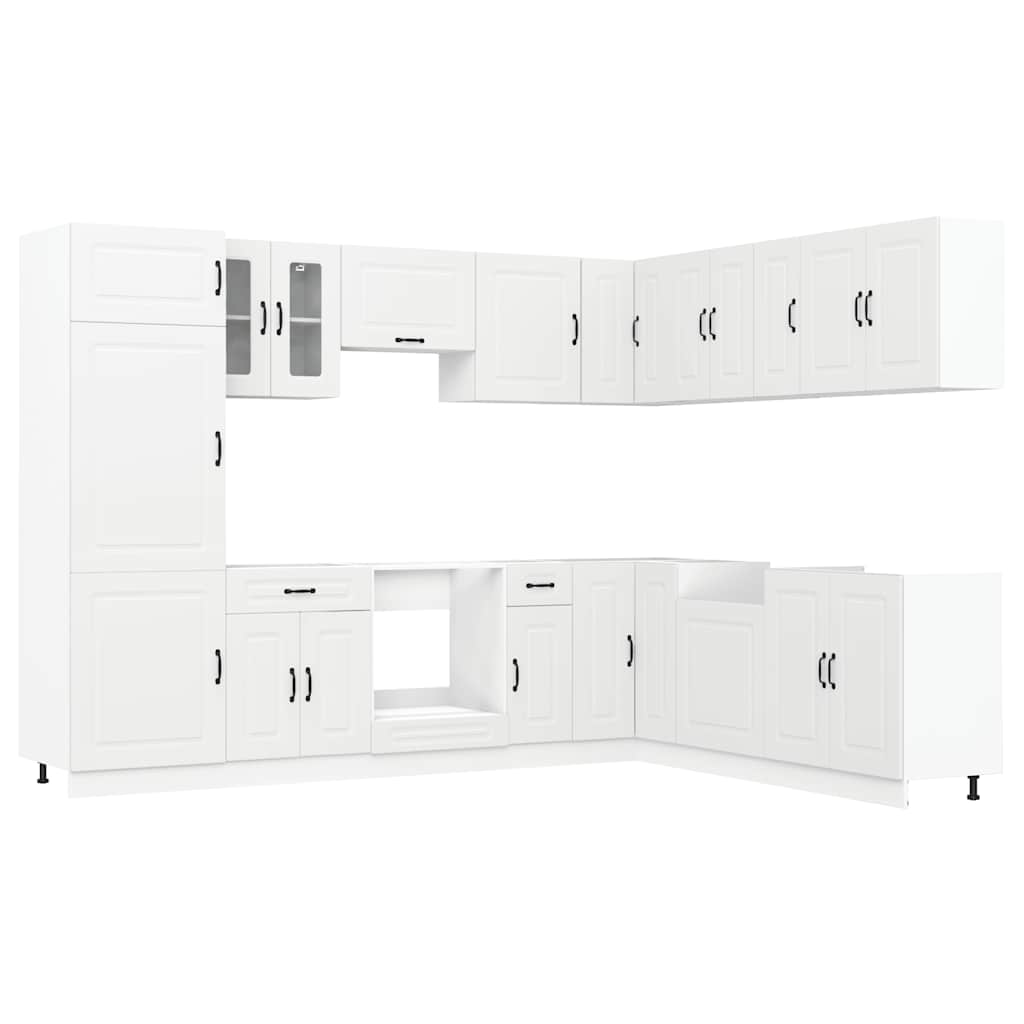 Set Mobili da Cucina 14 pz Kalmar Bianco Legno Multistrato