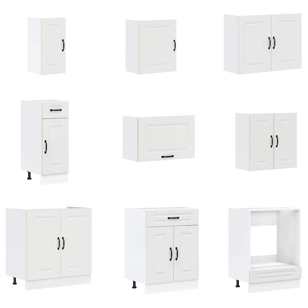 Set Mobili da Cucina 14 pz Kalmar Bianco Legno Multistrato