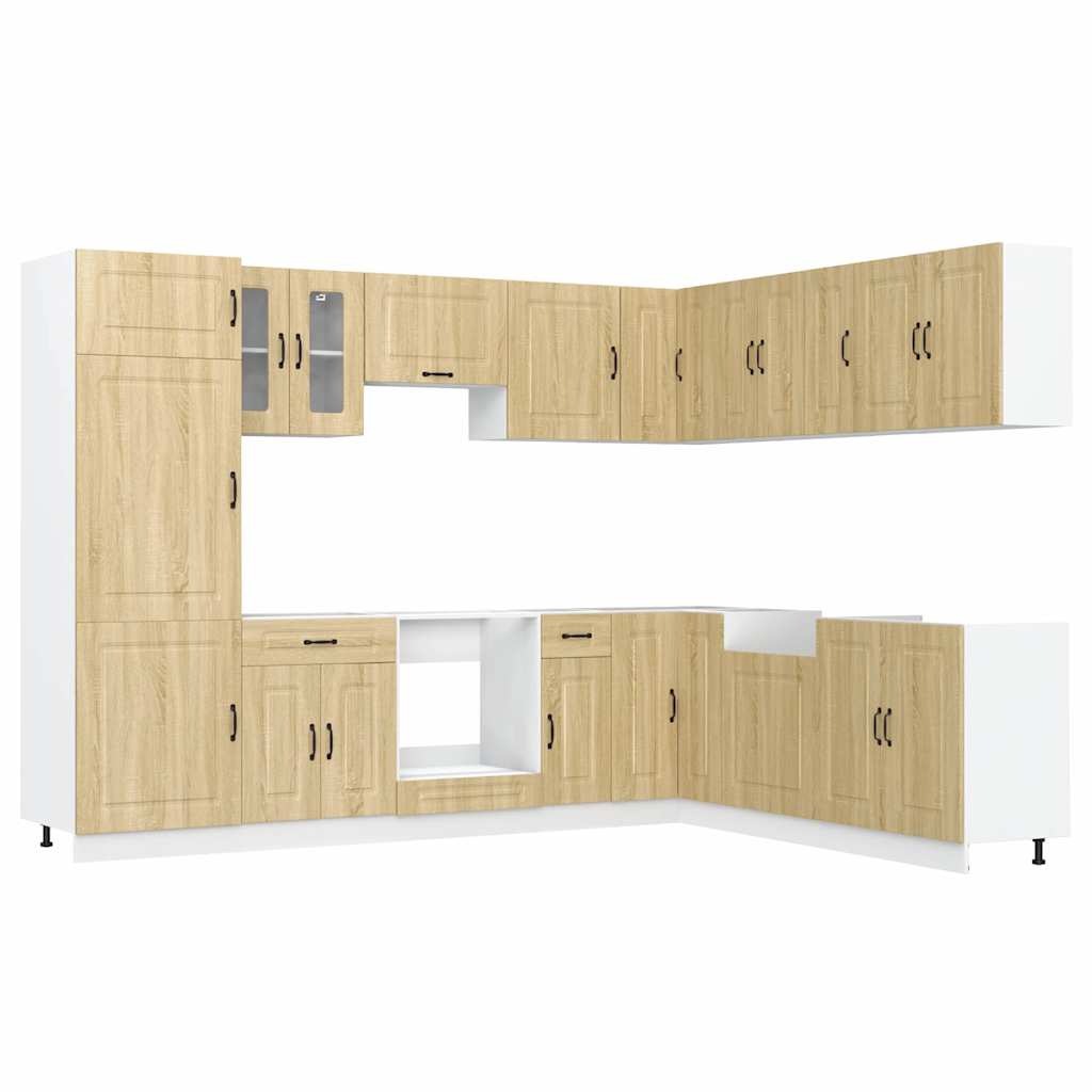 Set Mobili da Cucina 14 pz Kalmar Rovere Sonoma in Truciolato